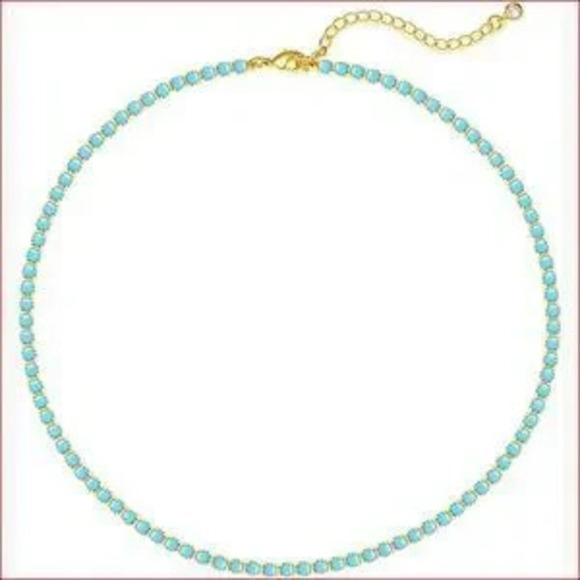 Jewelry - 14K Gold Plated Tennis Necklace Dainty Zirconia Butterfly Choker Chain